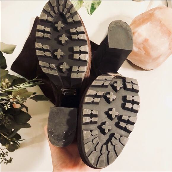 MICHAEL KORS Chocolate Brown Suede Leather Knee High Chunky Heel Boot Boots 9 - Picture 3 of 7